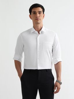 Arrow Newyork - Men White Solid Manhattan Slim Fit Solid New York Shirt