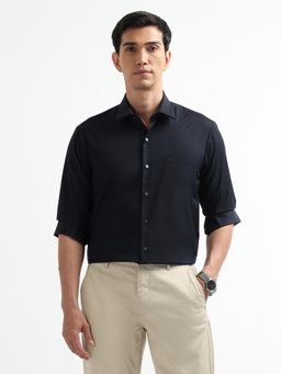 Arrow Newyork - Men Navy Blue Solid Manhattan Slim Fit Solid New York Shirt