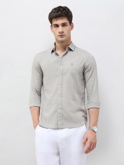 U.S. POLO ASSN. - Men Grey Solid Regular Fit Shirt