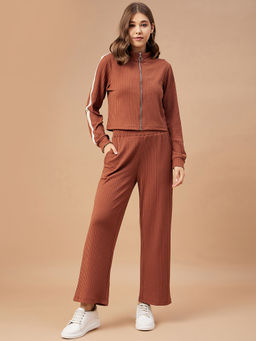 Gipsy - Women Tan Stripes Polycotton Co-Ord Set