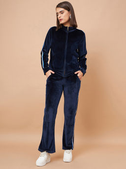 Gipsy - Women Navy Blue Solid/Plain Polycotton Co-Ord Set