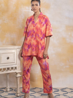etre comfortwear - Women Pink Printed Cotton Co-Ord Set