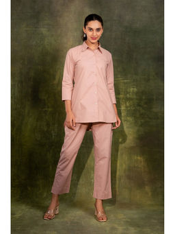 etre comfortwear - Women Pink Solid/Plain Poplin Co-Ord Set