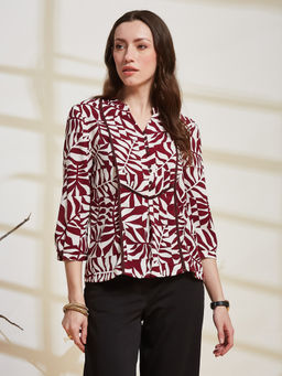 Latin Quarters - Women Maroon Printed Polyester Top