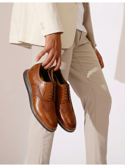 U.S. POLO ASSN. - MARCO 2.0 Stylish Tan Smart Casual Brogues for Men