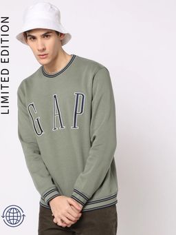 GAP - Green Men's Crew Neck Logo Sweatshirt