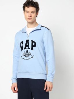 GAP - Blue Men's High-Neck Logo Sweatshirt