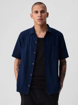 GAP - Men's Checks Collar Neck Casual Shirt