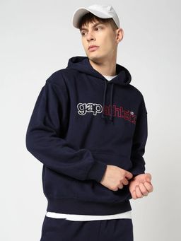 GAP - Navy Blue Men's Logo Hooded Neck Hoodie