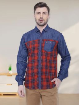 KUONS AVENUE - Men's Blue Casual Denim Shirt