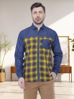 KUONS AVENUE - Men's Blue Casual Denim Shirt