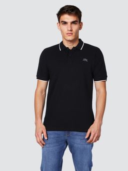 Lee - Men's Solid Black Regular Fit Polo T-shirt