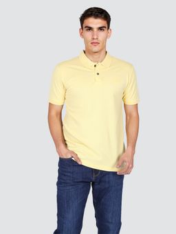 Lee - Men's Solid Yellow Regular Fit Polo T-shirt