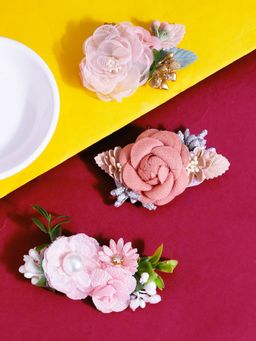 Yellow Chimes - Set of 3 PCS Floral High Quality Hair Clips Hair Accessories