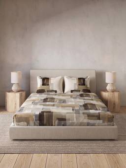 Ddecor Live Beautiful - 100% Cotton Abstract 145TC King Fitted Sheet Set - Brown