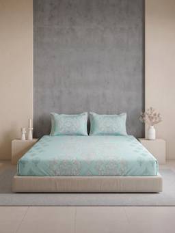 Ddecor Live Beautiful - 100% Cotton Ethnic 144TC King Bedsheet With 2 Pillow Covers - Blue