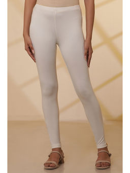 Aurelia - Off White Solid Skinny Leggings