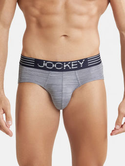 Jockey - MM04 Men Microfiber Mesh Elastane Active Wear Brief - Mid Grey
