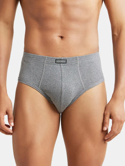 Jockey - 1009 Men Super Combed Cotton Rib Solid Brief - Mid Grey Melange