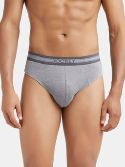 Jockey - 1010 Men Super Combed Cotton Solid Brief - Mid Grey Melange