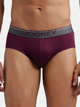Jockey - 8037 Men Super Combed Cotton Solid Brief - Wine Tasting