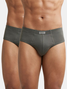 Jockey - 1009 Men Cotton Brief with Stay Fresh Properties - Deep Olive (Pack of 2)