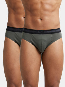 Jockey - 1010 Men Cotton Solid Brief with Stay Fresh Properties - Olive (Pack of 2)