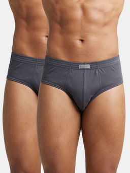 Jockey - 1009 Men Super Combed Cotton Rib Solid Brief - Asphalt (Pack of 2)