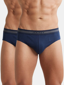Jockey - 1010 Men Super Combed Cotton Solid Brief - Deep Navy (Pack of 2)