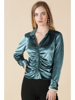 Gipsy - Turque/Green Polyester Shirt