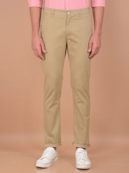 CRIMSOUNE CLUB - Mens Beige Checked Trouser