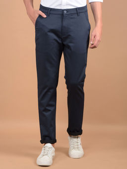 CRIMSOUNE CLUB - Mens Navy Blue Checked Trouser