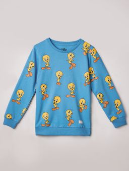 The Souled Store - Looney Tunes - Tweety Pattern Printed Cotton Girls Sweatshirt