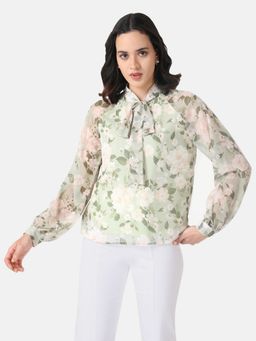 Kazo - Multi-Color Tie Knot Detail Top