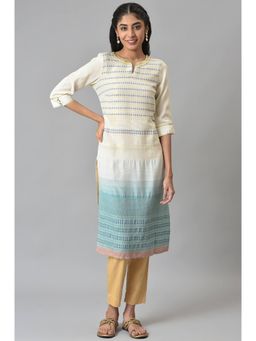 Aurelia - Green Woven Sequined Ethnic Kurta