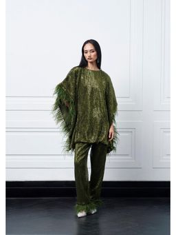 Kay Kay BY KKHUSHI SAHAII - Hugo Green Net Embellished Top with Pant