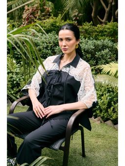 Kay Kay BY KKHUSHI SAHAII - Nyraze Black Pure Cotton Shirt with Pant