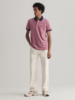 GANT - Men Pink Solid Regular Polo T-shirt