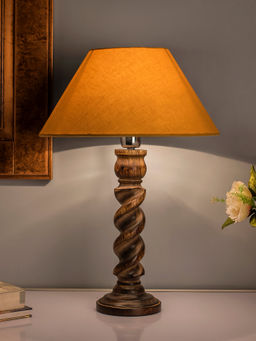 Homesake - Twister Table Lamp Beige Golden Shade