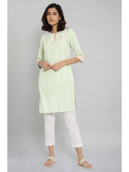 WISHFUL by W - Green Floral Kurta