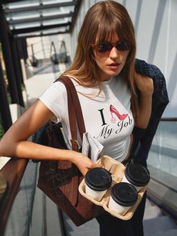 Pomelo - Graphic Crop Tee - White