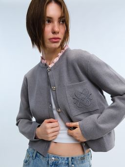 Pomelo - Cozy Knit Cardigan - Grey