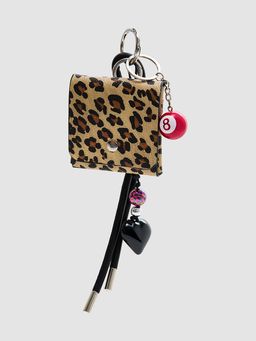 Pomelo - Leopard Charm Heart Keyring Set - Black