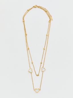 Pomelo - Double Heart Layered Necklace - Gold
