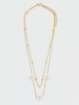 Pomelo - Daisy Charm Layered Necklace - Gold