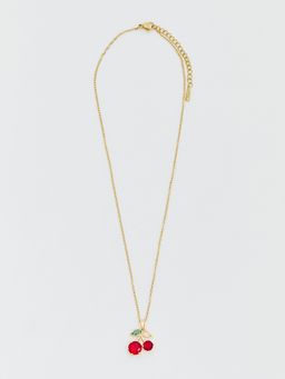 Pomelo - Cherry Charm Necklace - Gold