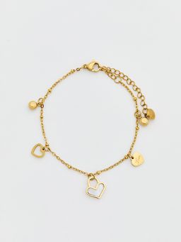 Pomelo - Heart Charm Bracelet - Gold