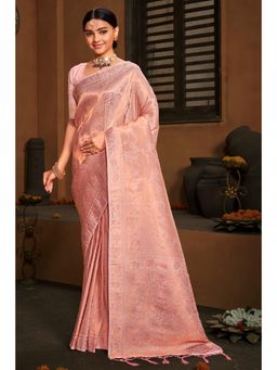 EXCLUSIVA - Pink Banarasi Saree with Unstitched Blouse