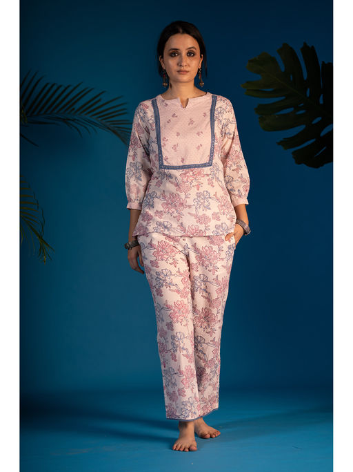 Fashion Pj Tops Buy MIRCHI FASHION Pink Floral Printed Pure Cotton