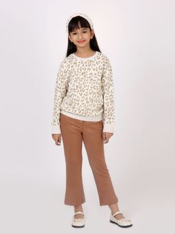 One Friday - Beige Animal Print Sweatshirt